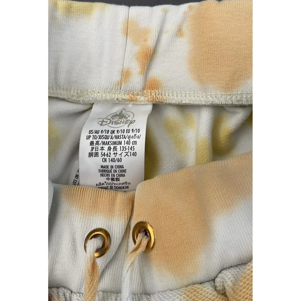 Disney Tie Dye Sweat Set Girls‎ Size 9/10 Yellow White New Point Of View Mickey